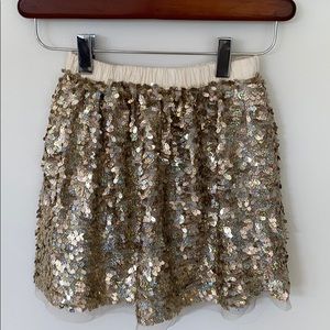 Gold sequined skirt